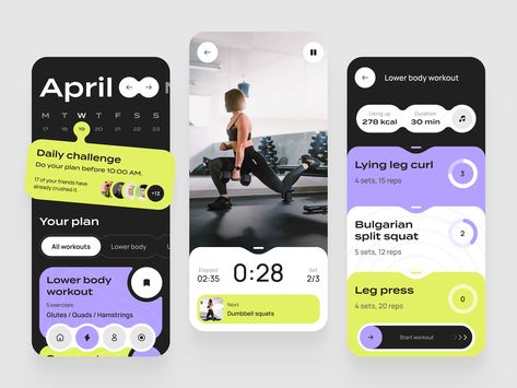 Creative App Design, Gym App, Social App Design, Track Workouts, Digital Product Design, App Concept, Mobile App Design Inspiration, Health And Fitness Apps, Text Logo Design