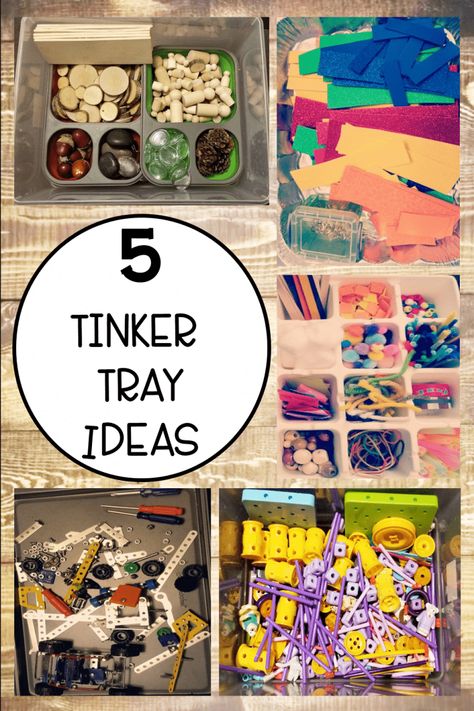 5 Creative Tinker Trays Ideas for Kids - Hands-On Teaching Ideas Kids Tinkering Kit, Tinker Box, Tinker Tray, Stem Boxes, Classroom Planning, Stem Kits, Tuff Tray, Tray Ideas, Stem For Kids