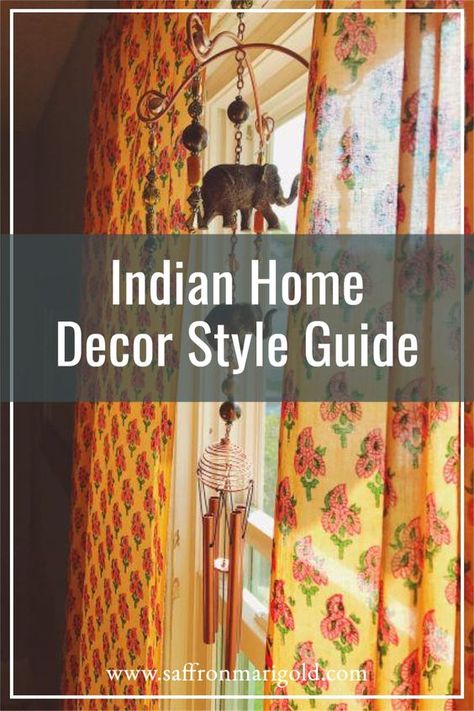 To decorate your home with Indian decor is to introduce color, warmth, and exceptional beauty. Saffron Marigold linens & decor ideas can help you add just a touch of Indian home decor or bring full-fledged authentic Indian style to your home. Indian Home Lighting Ideas, Colorful Indian Decor, Indian Bohemian Decor, Indian Inspired Bedroom Decor, Indian Traditional Room Decor, India Decoration Indian Style, Indian Boho Decor, Indian Inspired Living Room, Indian Curtains Living Room