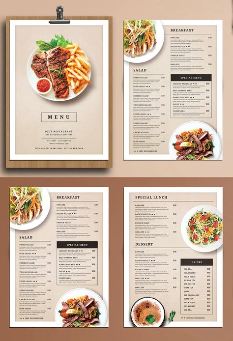 Breakfast Menu Design, Papan Menu, Menu Design Layout, Menu Design Inspiration, Cafe Menu Design, Menu Card Design, Menue Design, Menu Layout, Food Menu Template