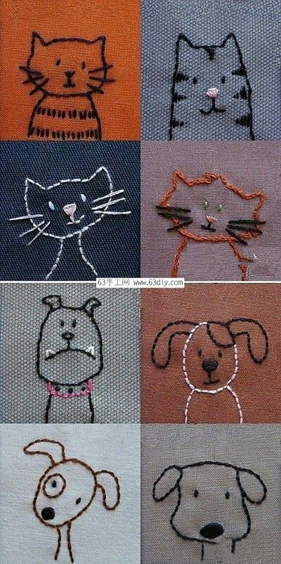 Sew cute Sew Ins, Kids Embroidery Designs, Hantverk Diy, Quilt Embroidery, Pola Bordir, Diy Broderie, Pola Sulam, Embroidery Stitches Tutorial, 자수 디자인