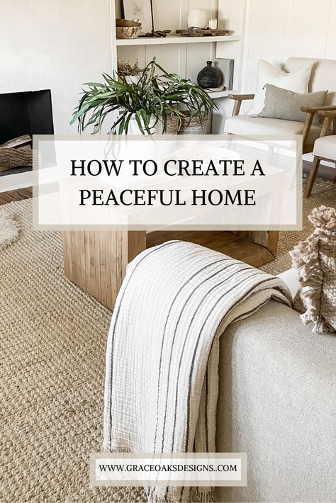 How to create a peaceful home. What it means to create intentional spaces in the home. How to create peaceful spaces. Calm Living Room, Peaceful Living Room, Art Deco Style Interior, Relaxing Living Room, Peaceful Bedroom, Zen Home Decor, Peaceful Home, Hygge Home, Home Inspo