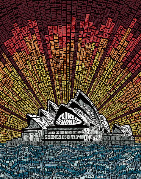 ami1 Australia Landmarks, Typography Ads, Hand Typography, Collective Studio, Poesia Visual, Typographic Art, Creative Typography, Typographic Poster, Text Art