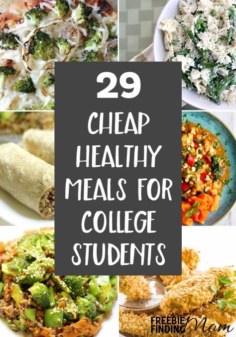 29 Cheap Healthy Meals For College Students Healthy Meals For College Students, Meals For College Students, Healthy College Meals, Vegetarian Recipes Healthy Easy, Healthy College, Easy College Meals, Cheap Family Meals, Cafeteria Food, Student Recipes