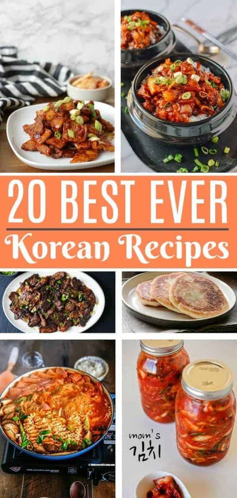 I love Korean food! These Korean recipes were so was to make, and tasted awesome! I really like the bulgogi recipe and the spicy Korean pork belly recipe. Must-try Korean food! #koreanrecipes #koreanfood #bestkoreanrecipes #howtocookkoreanfood #authentickoreanrecipes #bulgogirecipe #kimchirecipe Cold Food Display Ideas, Pork Bibimbap Recipe, Korean Bonchon Recipe, Tteokgalbi Recipe, Korean Clay Pot Recipes, Korean Dinner Recipes, Healthy Korean Food, Traditional Korean Food, Korea Recipes