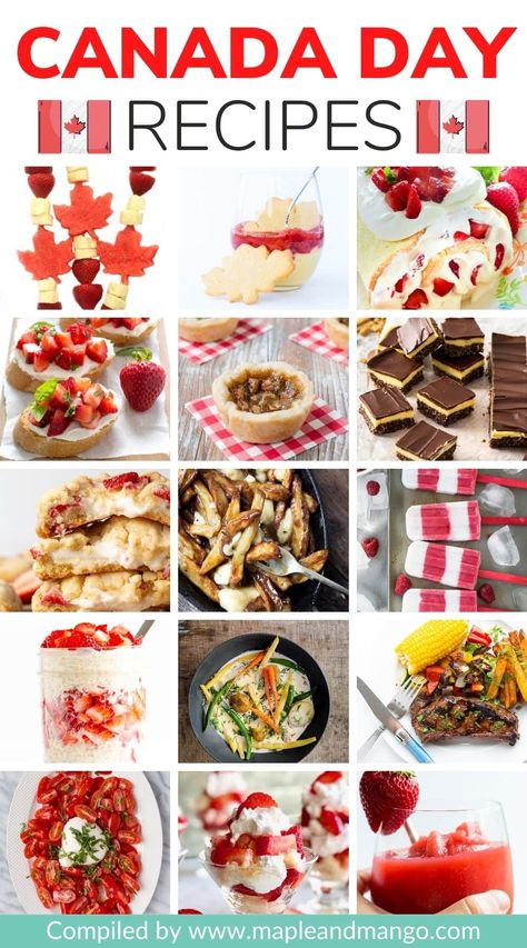 Essen, Canada Charcuterie Board, Canada Day Desserts Red And White, Canada Party Ideas, Canada Day Menu Ideas, World Thinking Day Canada, Canadian Party Food, Canada Day Breakfast, Canadian Party Theme