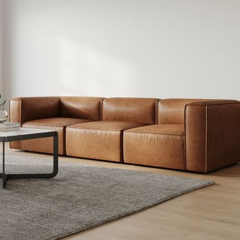 All Modern Sofa, Low Leather Sofa, Poly And Bark Sorrento Sofa, Low Back Leather Sofa, Brown Leather Modular Sofa, Leather Lounge Sofa, Leather Modular Sectional, High Back Sofa Living Room, Brown Modular Sofa