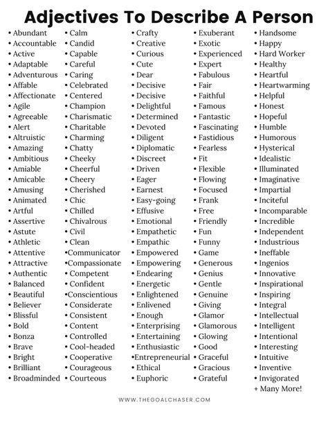 Adjectives That Describe Me, Describing Feelings And Emotions, How To Describe A Person In Writing, 50 Words To Describe You, How To Describe A Character's Skin Tone, Metaphors To Describe Yourself, Words To Describe Someone You Love, Positive Words To Describe People, Words To Describe People Beautiful