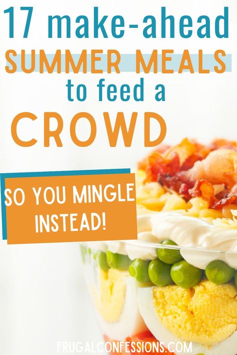 Make Ahead Meals For Large Groups, Summer Family Gathering Food, Lunch Group Ideas, Healthy Meal For A Crowd, Easy Bbq Meals For A Crowd, Easy Menu For A Crowd, Quick Lunch For A Crowd, Easy Bbq Ideas For A Crowd, Beach Meals For A Crowd