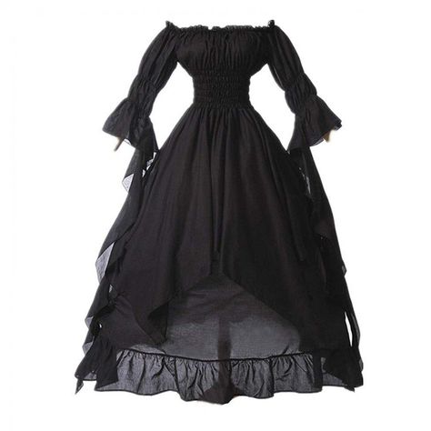 PRICES MAY VARY. halloween costume clearance on sale Made in USA or Imported Lightning Deals Of Today ♥ Renaissance Dress Women ♥ Medieval Costume Women ♥ Victorian Ball Gown ♥ Halloween Cosplay Costumes ♥ Halloween Costumes for Women ♥ amazon deals of the day ♥ Buy 2 get 25% off Buy 3 get 35% off Buy 5 get 50% off,When you buy 4 pieces,you can get one of them for free.This perfect for the Renaissance Festival,halloween cosplay,Wear it for halloween party,event, video,or wedding.A must-have cosp Medieval Dress White, Kostum Peri, Black Gothic Dress, Gothic Cosplay, Witch Dress, Old Fashion Dresses, Goth Dress, Medieval Costume, Princess Gown