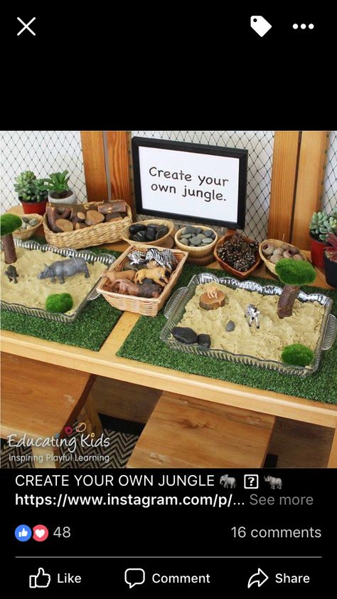 Childcare Activities, Jungle Activities, Preschool Jungle, Reggio Inspired Classrooms, Eyfs Classroom, Eyfs Activities, Nursery Activities, Tuff Tray, Daycare Activities