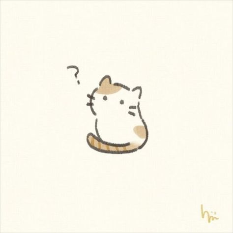 Funny Cat Doodle, Small Doodle, Cute Easy Doodles, Colorful Hairstyles, Beige Icons:), Doodle Design, Cat Doodle, Cute Cat Drawing, Small Drawings