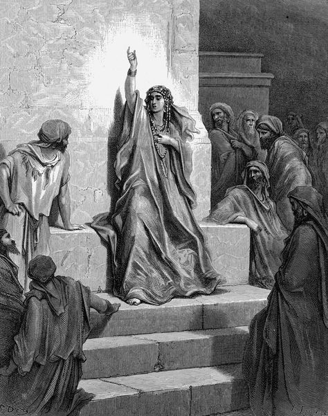 Deborah | biblical figure | Britannica Deborah Bible, Deborah In The Bible, Gustave Dore, Bible Characters, Comics Artist, Biblical Art, John The Baptist, Wood Engraving, Bible Art