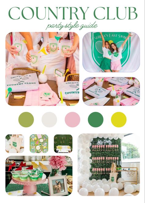 Country Club Themed Party, Country Club Bachelorette Theme, Country Club Theme Bachelorette, Country Club Birthday Party, Country Club Party Ideas, Country Club Bachelorette Party, Country Club Party Theme, Golf Bachelorette Ideas, Country Club Theme Party