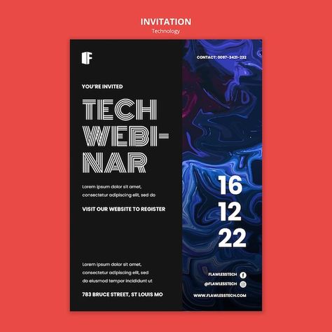 Corporate Party Invitation Design, Card Invite Design, Creative Invitations Event, Exclusive Event Invitation, Invite Design Template, Poster Designs For Events, Corporate Event Graphic Design, Invitation Corporate Event, Tech Event Invitation