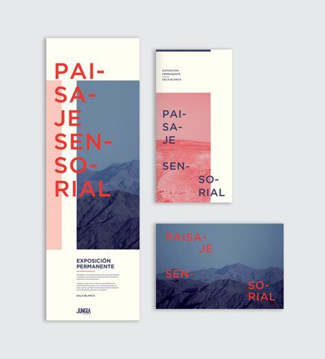 Paisaje sensorial | Exhibition on Behance #branding #modern #booklet #clean #alignment Pamphlet Design, Programme Design, Rollup Design, Visuell Identitet, Inspiration Poster, 브로셔 디자인, Buch Design, Dm Design, Book And Magazine Design