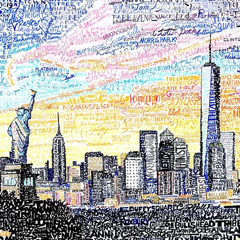 New York Posters & Decor | Art of Words Word Art Poster, Nyc Wall Art, New York City Skyline, Nyc Skyline, Nyc Art, City Wall Art, New York Art, Usa Print, Text Art