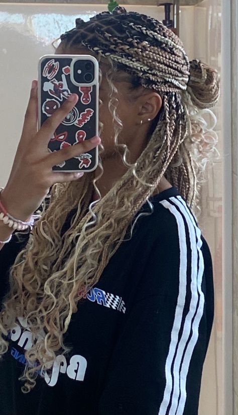 Afro Blonde, Braids Blonde, Blonde Box Braids, Goddess Braids Hairstyles, Blonde Braids, Cute Box Braids Hairstyles, Box Braids Hairstyles For Black Women, Braids Hairstyles Pictures, Protective Hairstyles Braids