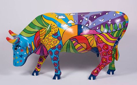 Rainbow Cow (Click Here) @ Cow Parade Cow Parade Art, Cow Parade, Mosaic Animals, Paper Mache Art, Cow Painting, Cottage Art, Cow Art, Ceramic Animals, Elephant Art