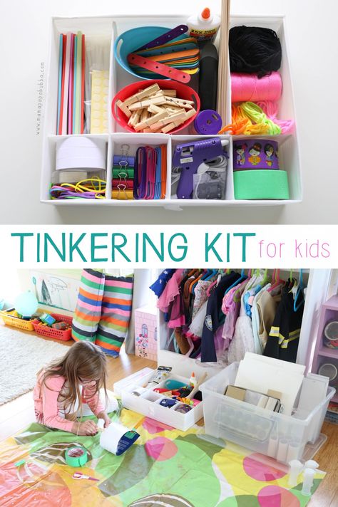 Tinkering Kit for Kids | Mama.Papa.Bubba. Tinker Box, Kids Handicraft, Activity Kits, Building For Kids, Meal Recipes, Preschool Learning Activities, Craft Box, Kits For Kids, Baby Crafts