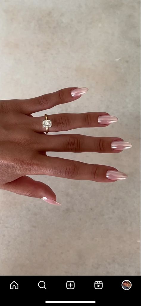 Nails To Wear With Pink Dress, Chrome French Ombre Nails, Model Nails Natural, Soft Glam Nails, Timeless Nails Classy, Dip Nail Extensions, Rust Color Nails, Chrome Bridal Nails, Prom Nails Red Dress