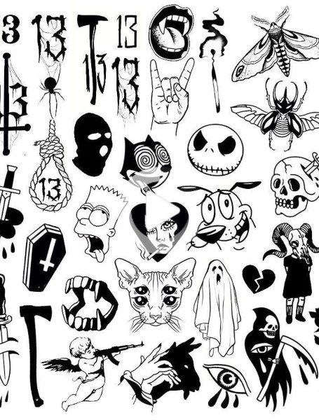 Tato Flash, Desenhos Old School, Tato Minimal, Best Tattoo Ideas For Men, Pola Tato, Art Flash, Tattoo Trend, Muster Tattoos, Creepy Halloween Decorations