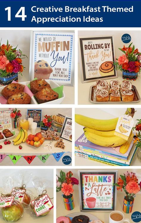 Treat Days At Work, Food Ideas For Employee Appreciation, Teachers Snacks Staff Appreciation, Breakfast For Staff Appreciation, Breakfast Bar Teacher Appreciation, Snack For Teacher Appreciation, Food Service Appreciation Week Gift Ideas, Food Appreciation Gifts, Teachers Lounge Treats