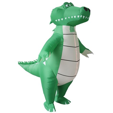 PRICES MAY VARY. Premium Quality: Our crocodile costume is made from 100% polyester material, strong and long-last, waterproof, lightweight, no need to worry about any tears or holes One Size Fits Most: This inflatable alligator costume fits for most unisex adult for 63-74inch/160-190cm Wide Application: Inflatable crocodile costume suitable for Halloween, Costume parties, Carnival, Easter, Christmas, Party, Cosplay, etc Batteries Required: 4 AA batteries needed(not included). It must be 4 AA ba Alligator Costume, Crocodile Costume, Cartoon Pop, Frog Costume, Cow Costume, Up Costume, Inflatable Costumes, Costume Ball, Funny Costumes