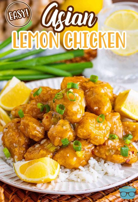 Essen, Asian Lemon Chicken, Chinese Lemon Chicken, Popcorn Chicken Recipe, Healthy Eating Meal Plan, Easy Asian, Easy Chinese Recipes, Popcorn Chicken, Air Fryer Dinner Recipes