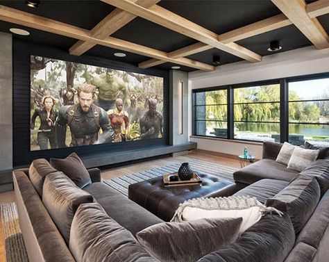 31 Home Theater Ideas That Will Make You Jealous | Sebring Design Build | Design Trends Home Theater Ideas, Pelan Rumah, Room Drawing, Home Cinema Room, Home Theater Decor, Desain Furnitur Modern, تصميم للمنزل العصري, House Deco, Room Setting