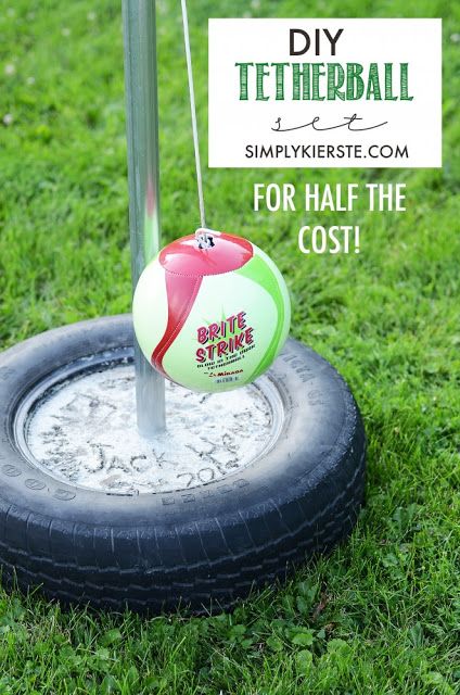 Fun and Easy DIY Backyard Games - Diy Tetherball, Summer Outdoor Games, Tetherball, Outside Games, Backyard Diy, Yard Games, Backyard Games, Backyard Play, Backyard Playground