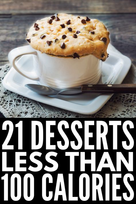 100 Calorie Snacks, 100 Calorie Desserts, Desserts Under 100 Calories, Quick Sweets, Microwave Dessert, Low Cal Dessert, Dessert Sans Gluten, Bolo Fit, 100 Calorie