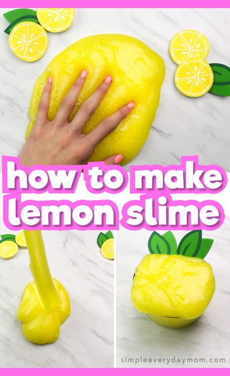 Jelly, Jello Slime Recipe, Jello Slime, Liquid Starch, Lemon Crafts, Lemon Jello, Easy Slime Recipe, Easy Slime, Recipe For Kids