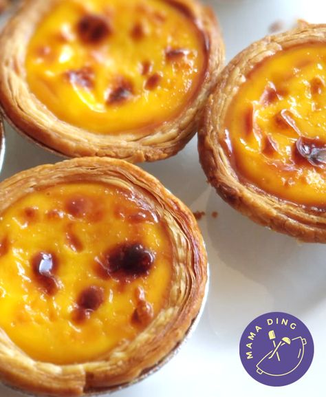 Portuguese Egg Tart Recipe, Egg Tart Recipe, Portuguese Tarts, Custard Tarts Recipe, Portuguese Egg Tart, Easy Tart Recipes, Egg Tarts, Portuguese Desserts, Tart Filling