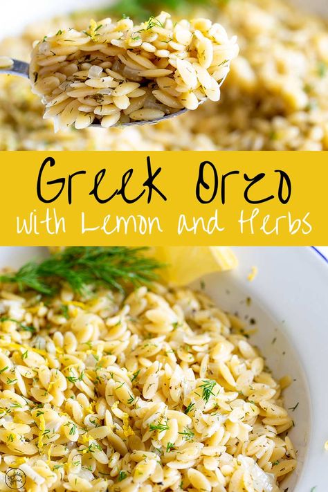 Side Dish For Fish, Orzo Recipes Side, Side Dishes For Fish, Orzo Dishes, Pasta Side, Greek Orzo, Lemon Orzo, Pasta Side Dishes, Orzo Recipes