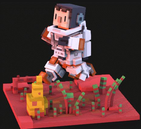 Astro - Zach Soares Voxel Character, Voxel Games, Cube World, Voxel Art, 3d Pixel, Pixel Characters, Low Poly Games, Space Games, Low Poly Art