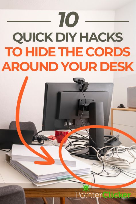 10 quick DIY hacks to hide the cords around your desk
desk cable management diy
desk cable management hiding cords
desk cable management hole
desk cable management design
small desk cable management
desk setup cable management
cable management above desk
hide cords under desk
hide cords under desk diy
hide cords under desk cable management
ways to hide cords under desk
hide cords under open desk
hide cords under standing desk
hide computer cords under desk
how to hide computer cords under desk Cable Management Ideas, Clean Desk Setup, Office Decor Ideas For Work Workspaces, Hide Computer Cords, Cable Organizer Desk, Hiding Cords, Hide Electrical Cords, Cable Management Desk, Cubicle Organization