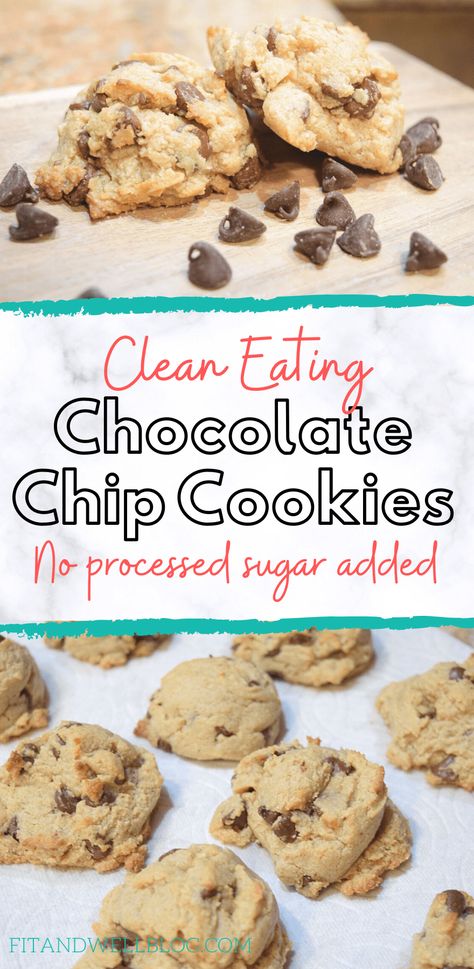 Clean Eating Desserts, Eating Chocolate, Healthy Chocolate Chip Cookies, Vegan Chocolate Chip Cookies, Breakfast Recipes Indian, Healthy Food Recipes Clean Eating, Processed Sugar, Vegan Chocolate Chip, Eating Healthy