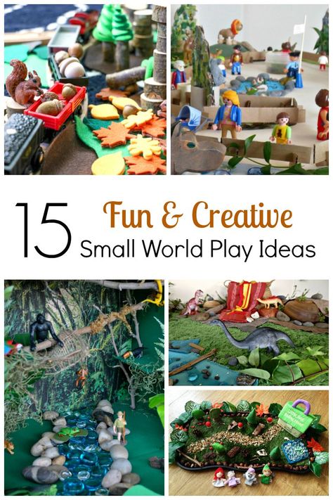 Wow! Perfect small world play ideas to keep kids entertained for hours. Montessori, Small World Play Ideas, Collaborative Art Projects For Kids, Dinosaur Crafts Kids, Sandtray Therapy, Dinosaur Small World, Play Ideas For Kids, Invitation To Play, Creative Games