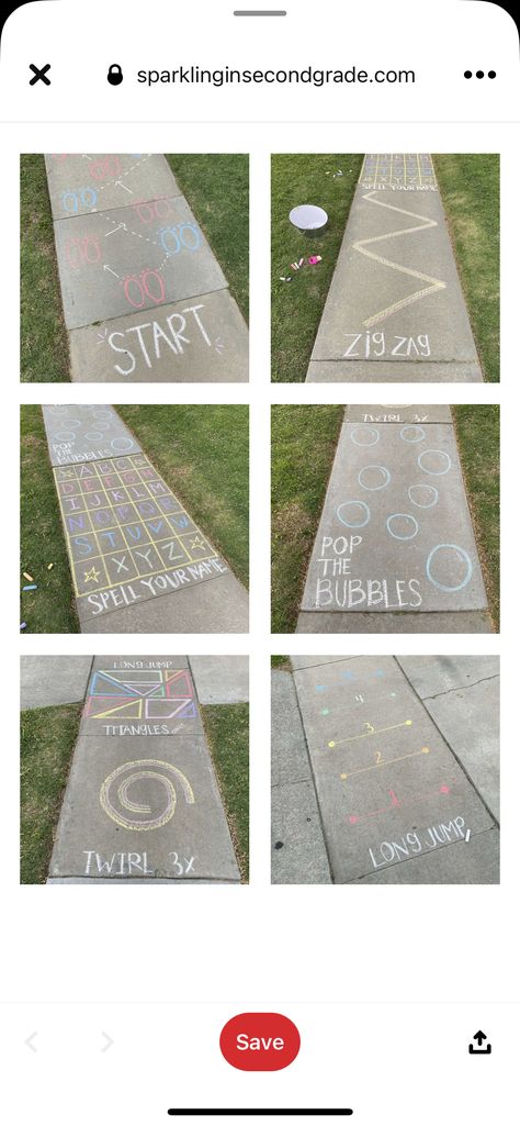 Pavement Chalk Art, Sidewalk Chalk Games, Chalk Activities, Fun Chalk Art, Babysitting Activities, Sidewalk Chalk Art, Fun Sleepover Ideas, Fun Summer Activities, Summer Fun List