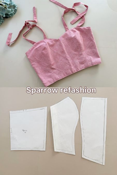 How to Make a Bustier Top Pattern: A Beginner’s Guide | Free sewing Patterns - Sparrow Refashion: A Blog for Sewing Lovers and DIY Enthusiasts Free Tank Sewing Pattern, Corset Crop Top Pattern, Tops Sewing Patterns Free, Top Sewing Pattern Design, Free Cosplay Sewing Patterns, Summer Upcycle Clothes, Free Pattern Top Sewing, Sewing Pattern Tank Top, Sewing Tank Tops Pattern