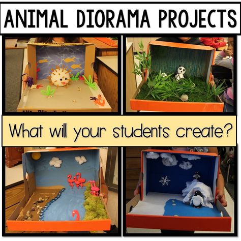 I was first introduced to the idea of creating Animal Dioramas when my son (who was a first grader at the time), brought home a shoebox an... Homes And Habitats Preschool Crafts, Project Based Learning Second Grade, Zoology Project Ideas, Habitat Diorama Ideas For Kids, Animal Habitats Kindergarten, Endangered Animals Project, Habitat Activities, Diorama Kids, Habitats Projects