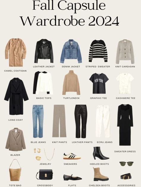 Create an effortless fall capsule wardrobe 2023 with these fall wardrobe essentials. Get classic capsule wardrobe inspiration plus tons of casual fall outfits for women that work for the mom, the minimalist, and the socialite who loves going out. Find a perfect mix of comfy, French flair, neutrals, leggings, denim, and versatile closet staples! Capsule Wardrobe Casual Minimalist, Fall Outfits Staples, Black Legging Capsule Wardrobe, Shoe Essentials Women Capsule Wardrobe, Fall Wardrobe Women, Winter Travel Outfits Women, Classic French Wardrobe Essentials, Capsule Wardrobe Travel Winter, Women's Capsule Wardrobe