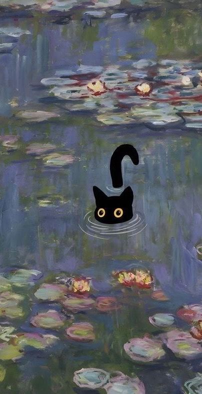 Aesthetic Version #aesthetic #color #wallpaper #fyp #viral #fypシ | art aesthetic | TikTok Water, Black, A Black Cat, A Black, Black Cat, Lily