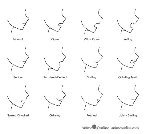 12 anime mouth side view drawings How To Draw Profile Face Anime, How To Draw A Mouth Side View, Open Mouth From The Side Drawing, Mouth From The Side Drawing, Drawing Side Profile Anime, Mouth Profile Drawing, Side Profile With Mouth Open, How To Draw A Side Profile Anime, Manga Mouth Expressions