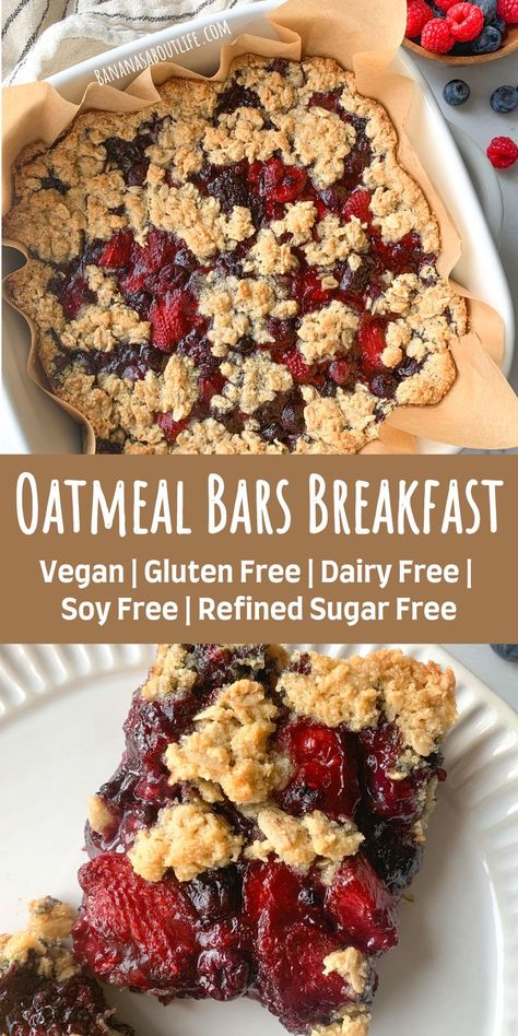 oatmeal bars breakfast Oatmeal Bars Breakfast, Berry Oatmeal Bars, Mixed Berry Oatmeal, Healthy Oatmeal Bars, Breakfast Gluten Free, Oatmeal Bars Healthy, The Best Oatmeal, Berry Oatmeal, Oatmeal Breakfast Bars