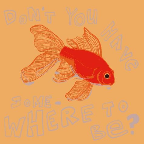 [mae] on Instagram: "the fish is right - - - - - #digitalart #illustration #procreate #goldfish #art" Easy Goldfish Painting, Goldfish Oil Pastel, Golden Fish Illustration, Golden Fish Drawing, Goldfish Art Illustrations, Fish Reference Photo, Gold Fish Drawing, Fish Art Illustration, Goldfish Cartoon