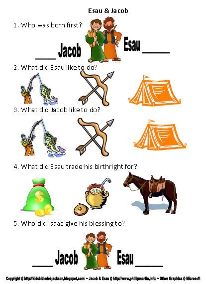 Genesis: Jacob & Esau lesson, ideas and printables #Biblefun #OTBiblelesson Jacob And Esau, Sunday School Worksheets, Bible Fun For Kids, Sunday School Projects, Bible Activities For Kids, Bible Story Crafts, Sunday School Kids, Sunday School Crafts For Kids, Preschool Bible