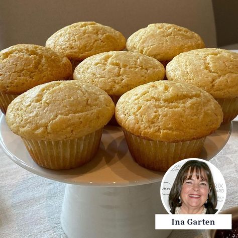 Ina Garten, Ina Garten Corn Muffins, Cornmeal Muffins, Homemade Raspberry Jam, Ina Garten Recipes, Cornbread Muffins, Corn Muffins, Easy Treats, Breakfast Breads