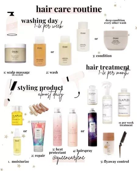 Hair Care In Order, Hair Care Recommendations, Hair Care Products Organization, Stuff For Dry Hair, Hair Care Routine Shampoo And Conditioner, Things For Hair Care, How To Layer Hair Products, Hair Care Basics, Best Hair Care Products For Straight Hair